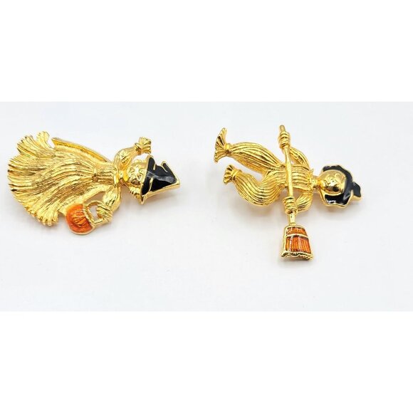 Avon Mr. Mrs. Scarecrow Pair Brooches Pins - Picture 2 of 9